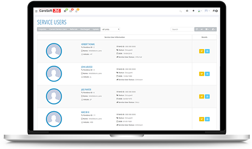 care management system - Care user management